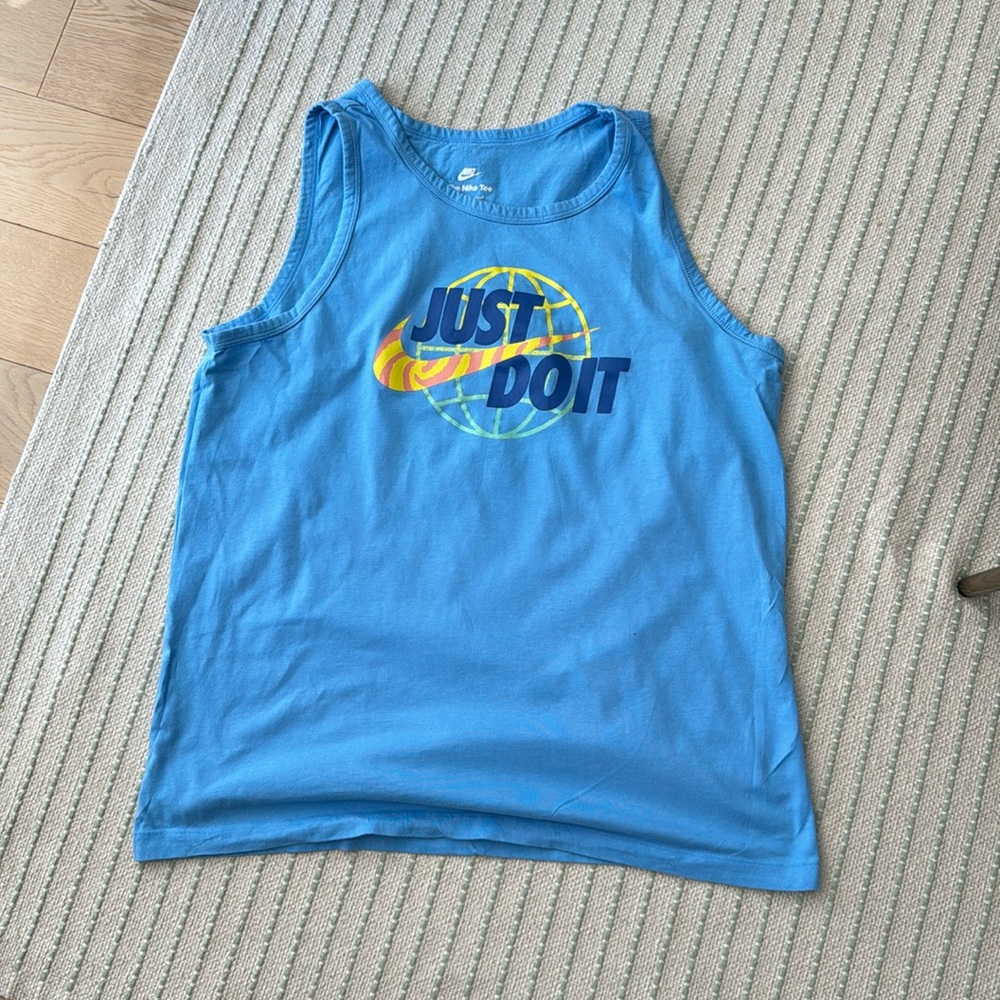 Nike Blue Tank Top - L - Just Do It